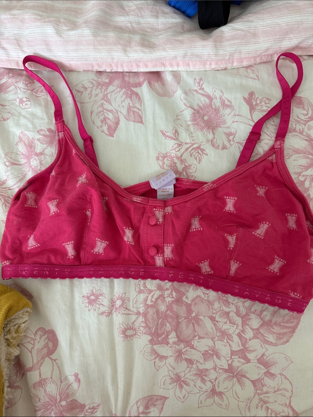 Savage X Fenty Hot Pink Wireless Bralette with Button Front